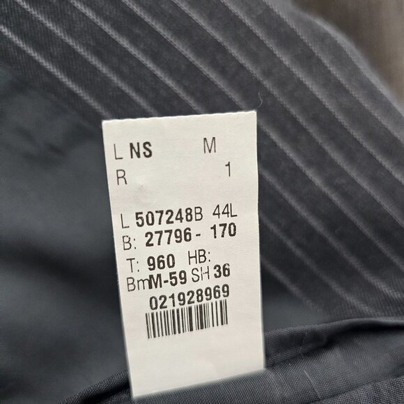 Calvin Klein 44L Gray Striped 3-Button Sport Coat Blazer Jacket G105 - Picture 10 of 11